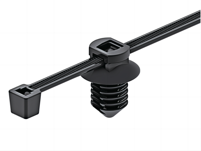 帶圓盤和杉樹頭的分體式固定（dìng）紮帶， 適用於圓孔（kǒng）