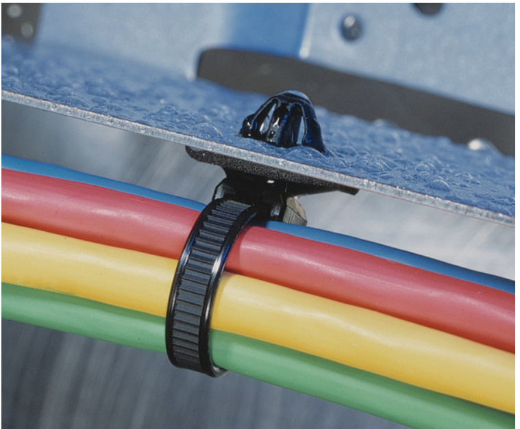 帶箭頭和（hé）圓盤的一體式固（gù）定紮帶，適用於圓孔，帶密（mì）封圈（quān）